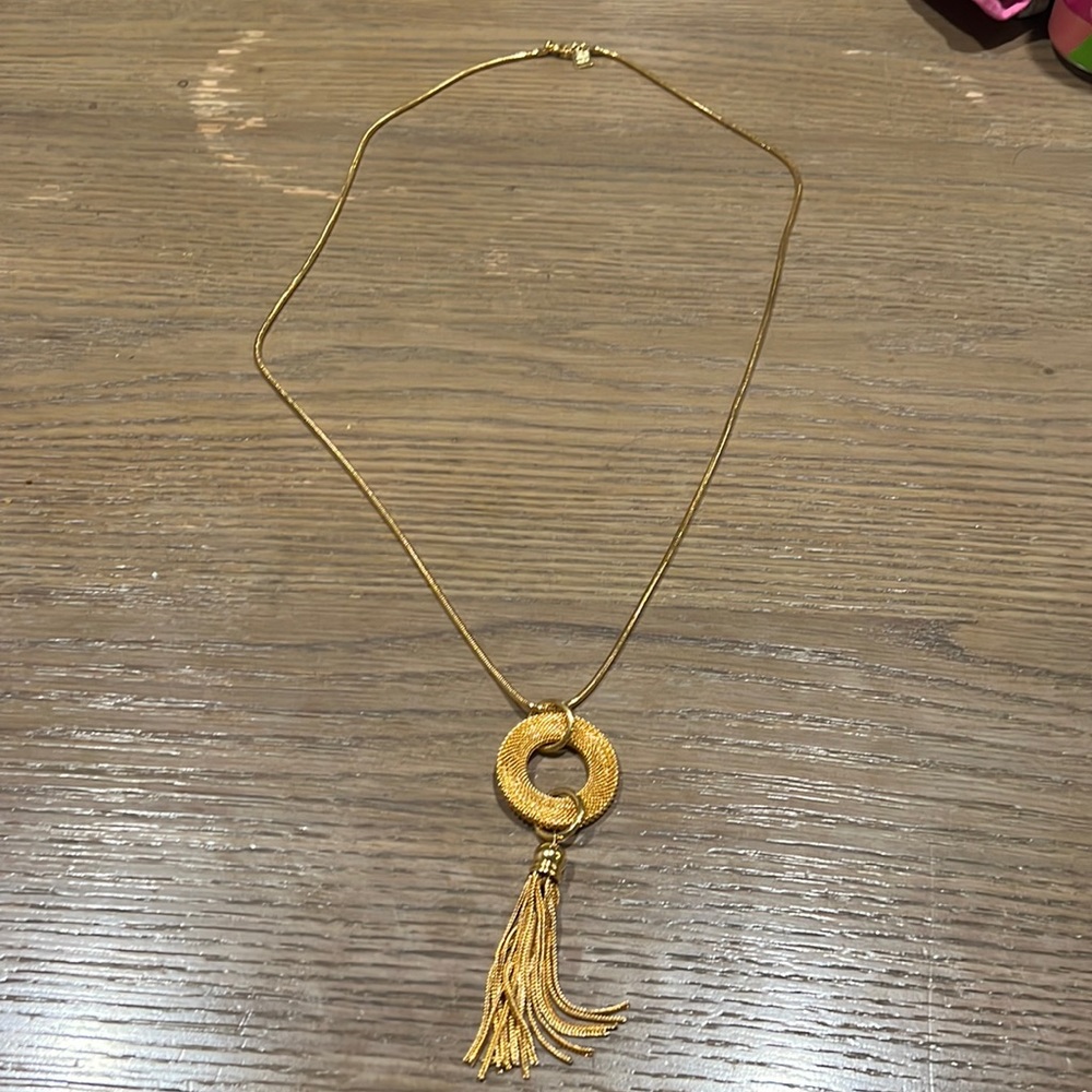 Gold tassel necklace